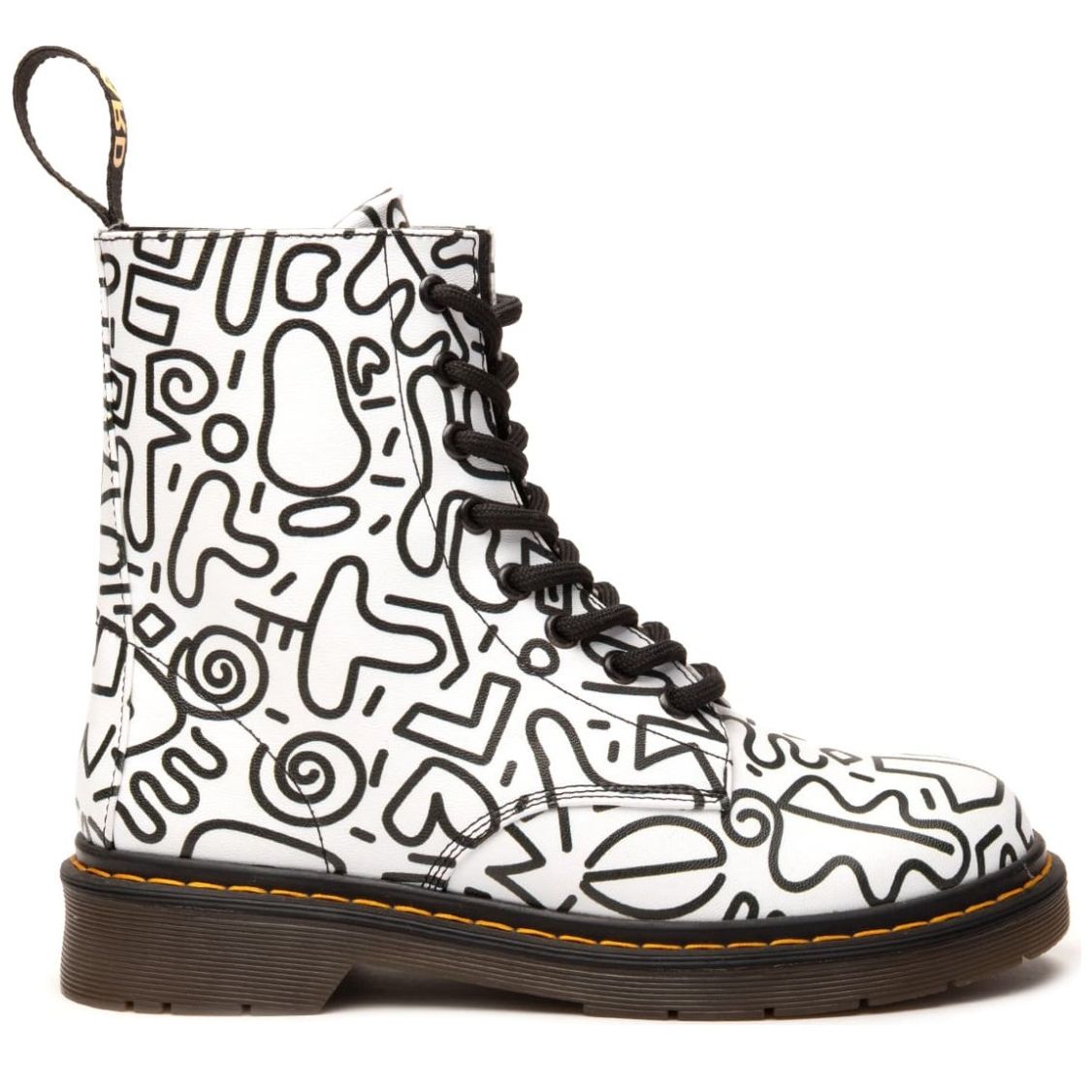 Bota Combat con Diseño Blanco Combinado Boullevard