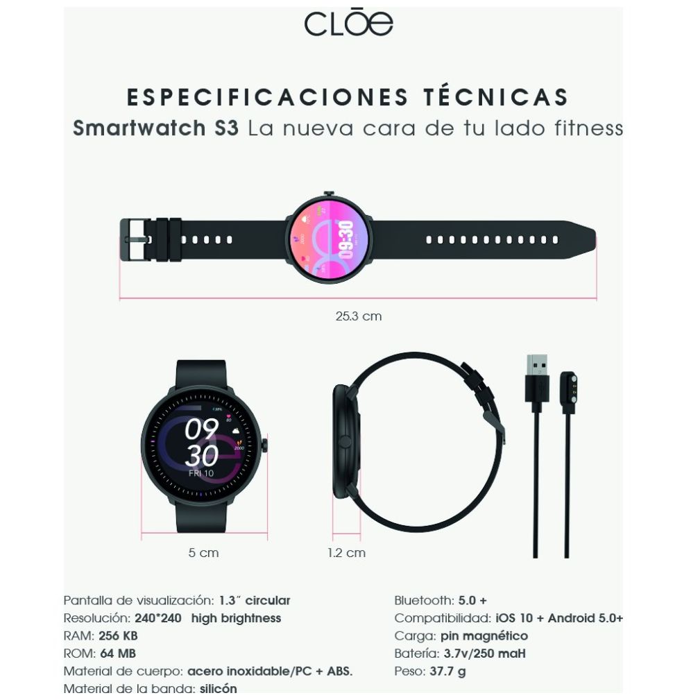 Smartwatch Cloe Unisex Series 3 Oe2368Bk