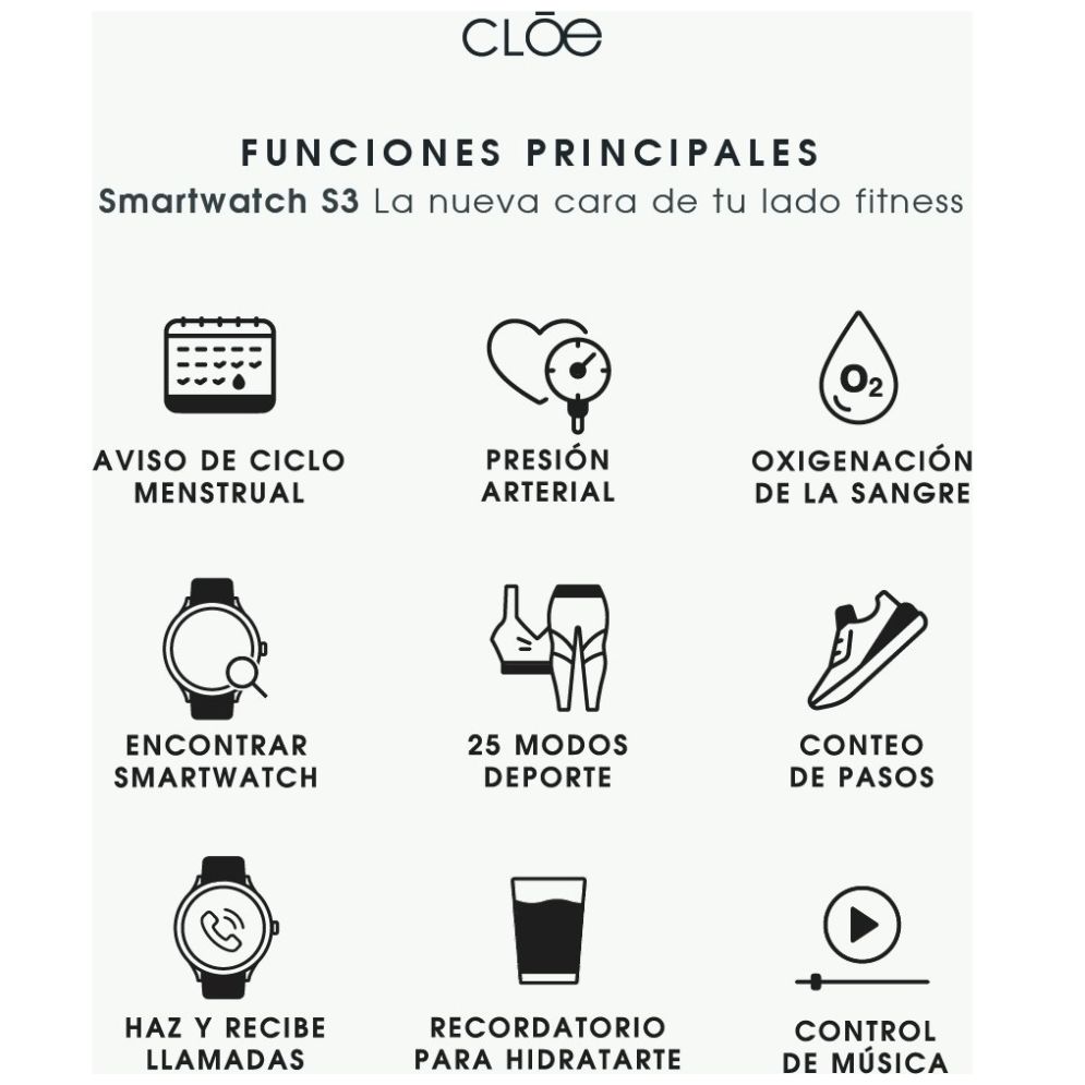 Smartwatch Cloe Unisex Series 3 Oe2368Bk