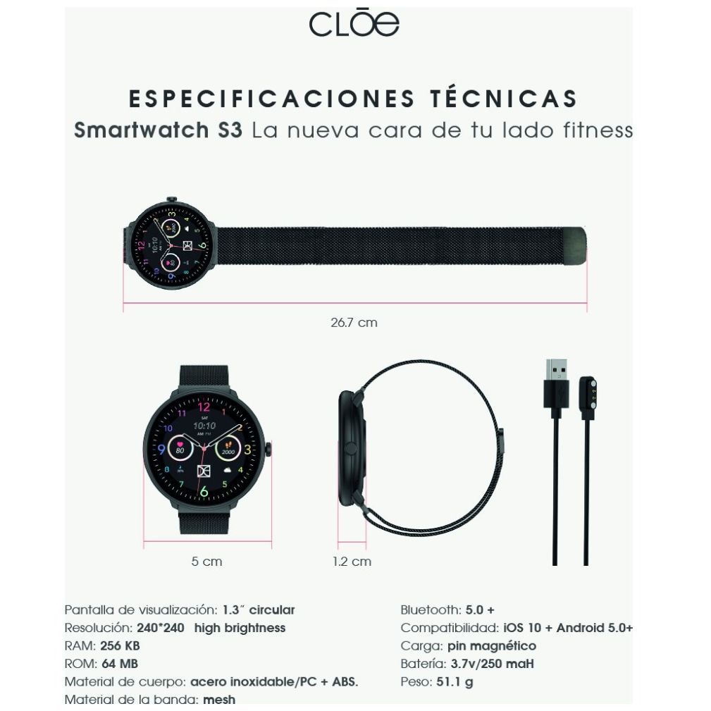 Smartwatch para Mujer Cloe Series 3 Oe2367Prp