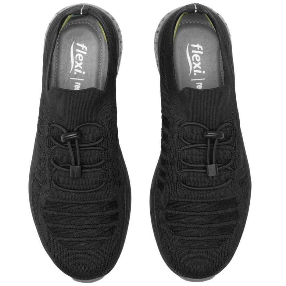 Tenis con Resorte Ajustable Negro Flexi