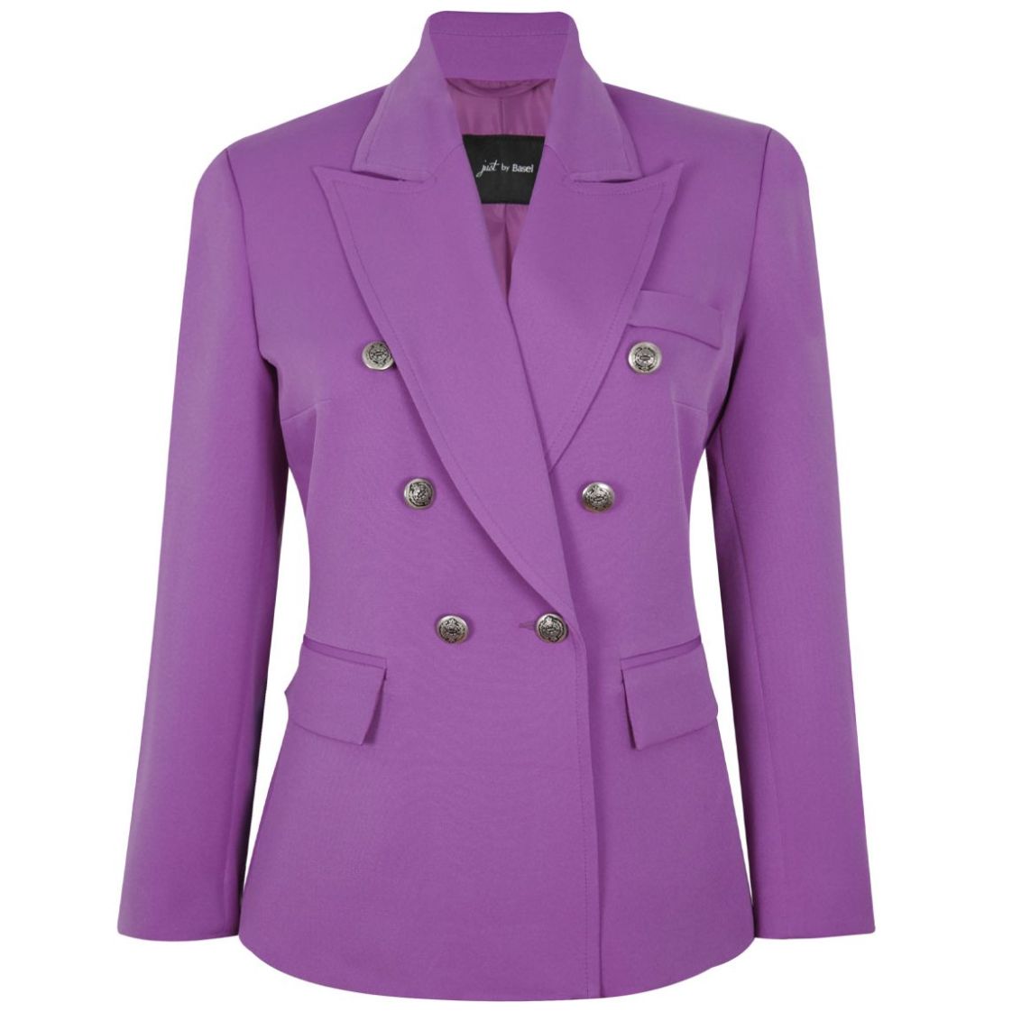 Saco Just By Basel Cuello Solapa Diseño Liso