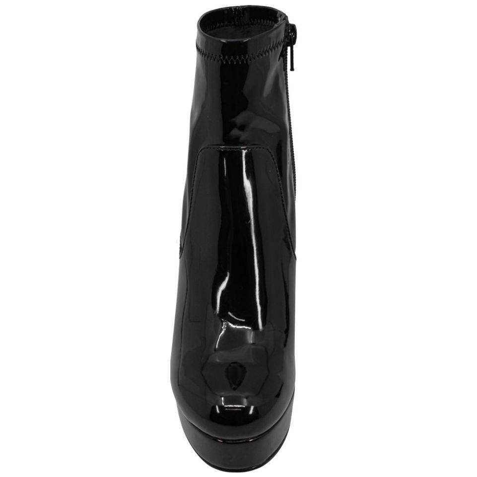 Bota de Charol con Plataforma Y Cierre Lateral Negra Efe