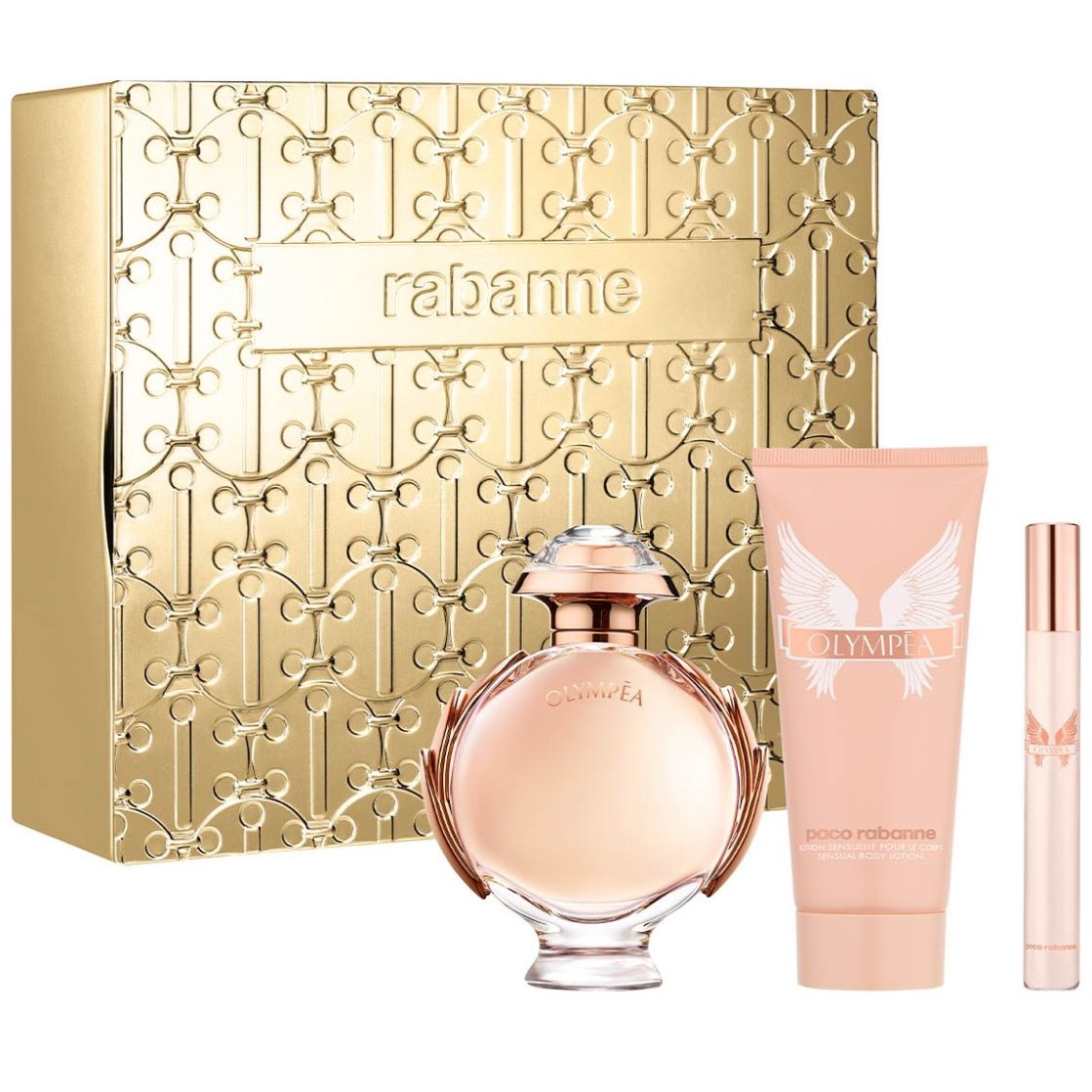 Fragancia Set Paco Rabanne Olympea Edp 80 Ml + Body Lotion 100 Ml + Edp 10 Ml para Mujer