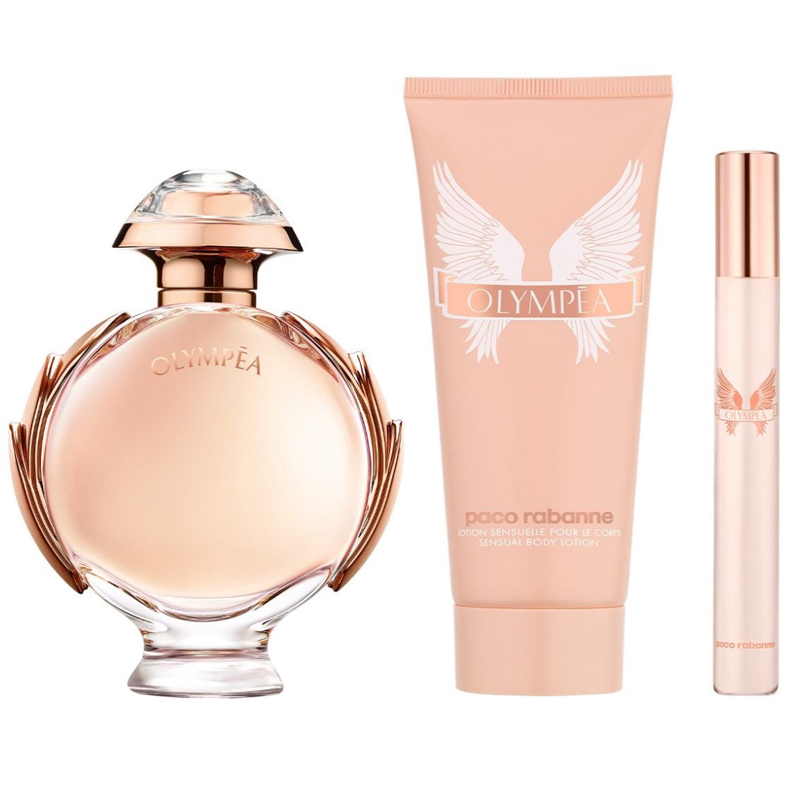Fragancia Set Paco Rabanne Olympea Edp 80 Ml + Body Lotion 100 Ml + Edp 10 Ml para Mujer
