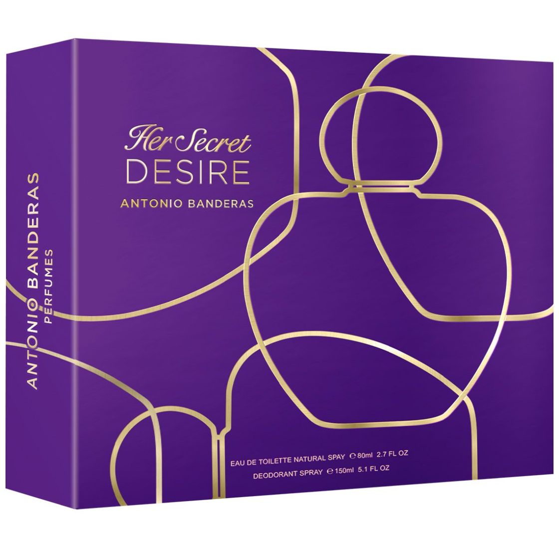 Fragancia Set Antonio Banderas Her Secret Desire Edt 80 Ml + Desodorante 150 Ml para Mujer