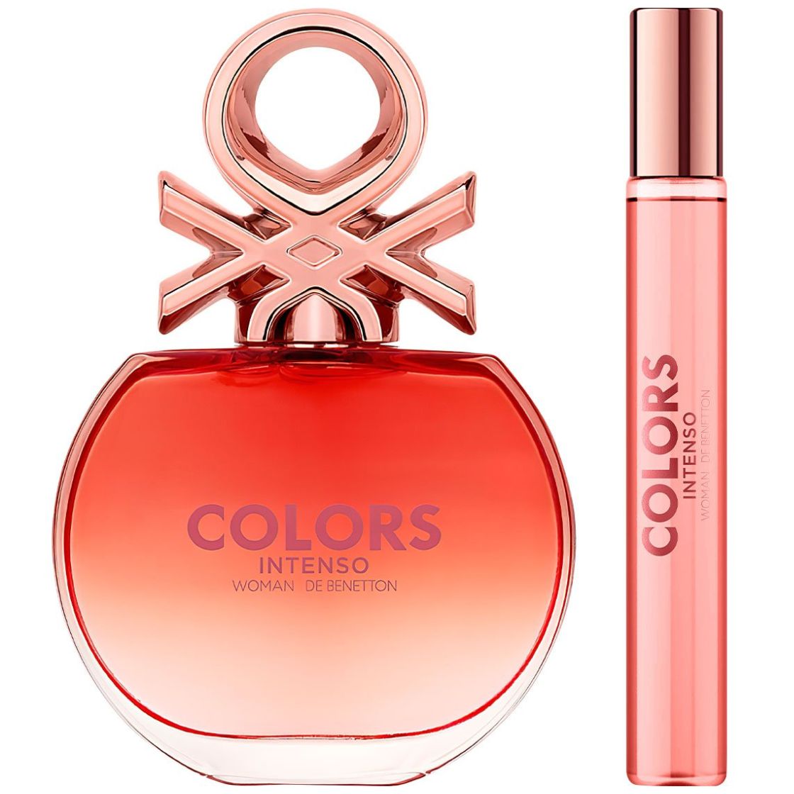 Benetton Colors Woman Rose Intenso Set para Mujer Fragancia Edp 80Ml + Vial 10Ml