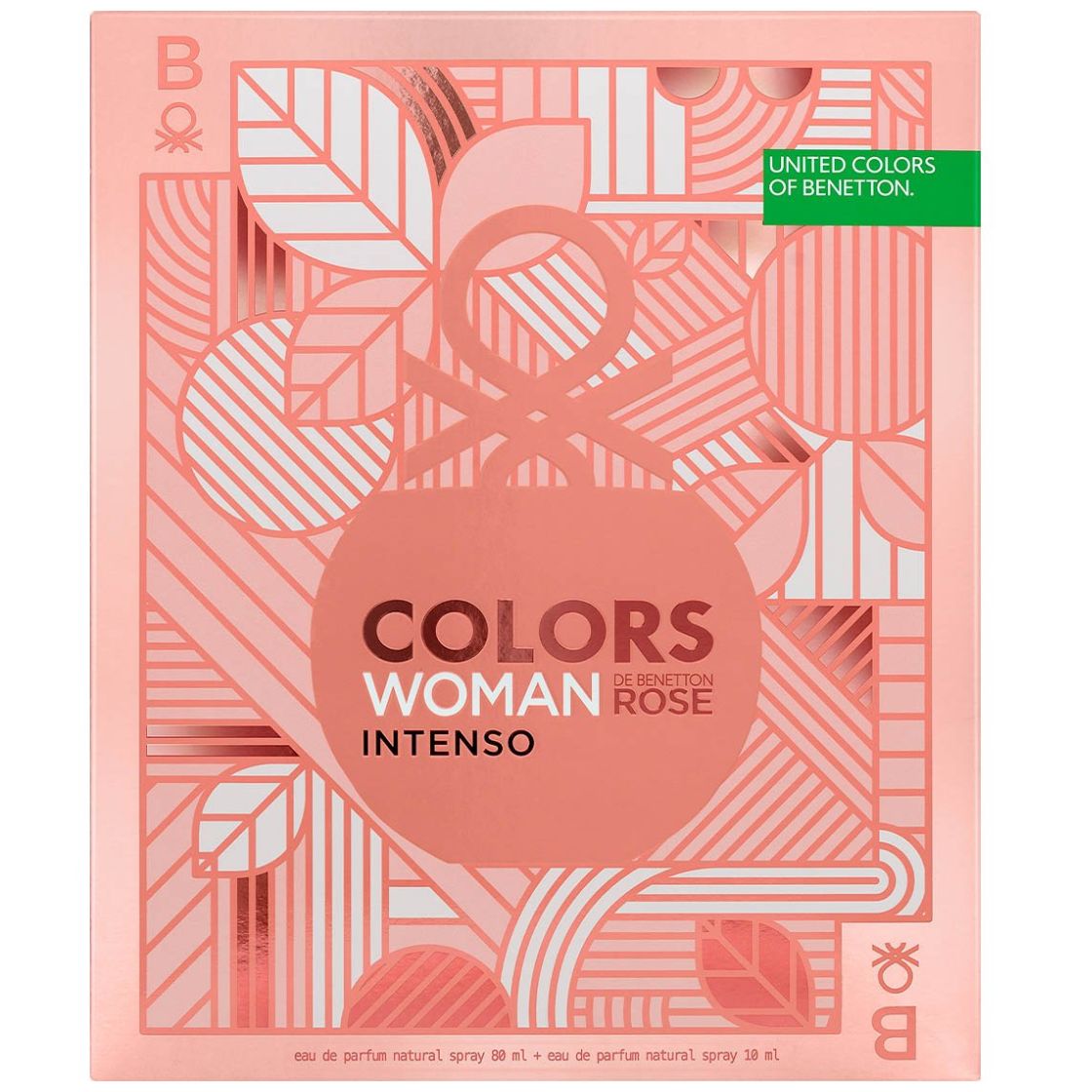 Benetton Colors Woman Rose Intenso Set para Mujer Fragancia Edp 80Ml + Vial 10Ml