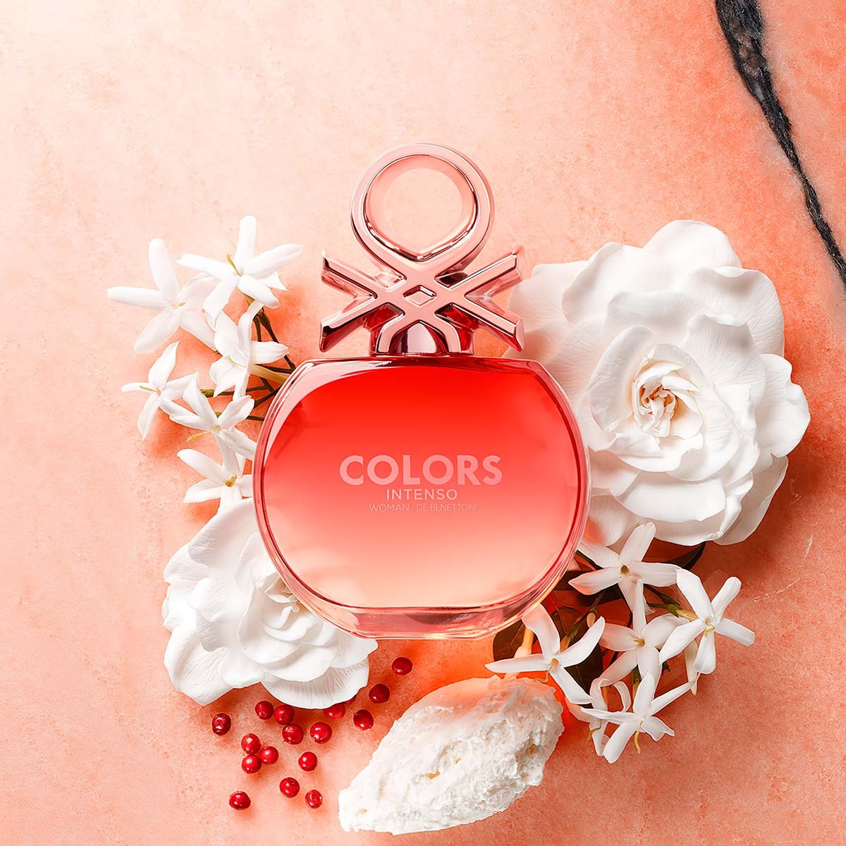 Benetton Colors Woman Rose Intenso Set para Mujer Fragancia Edp 80Ml + Vial 10Ml