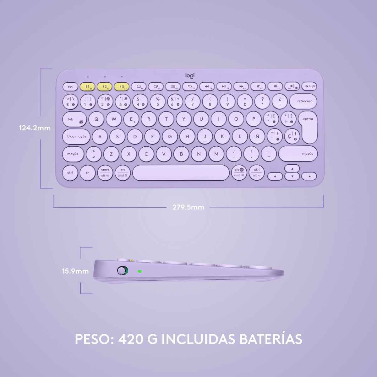 Logitech Teclado Bluetooth multidispositivo K380 para Mac con perfil  delgado compacto, fácil de cambiar, batería de 2 años, compatible con  MacBook