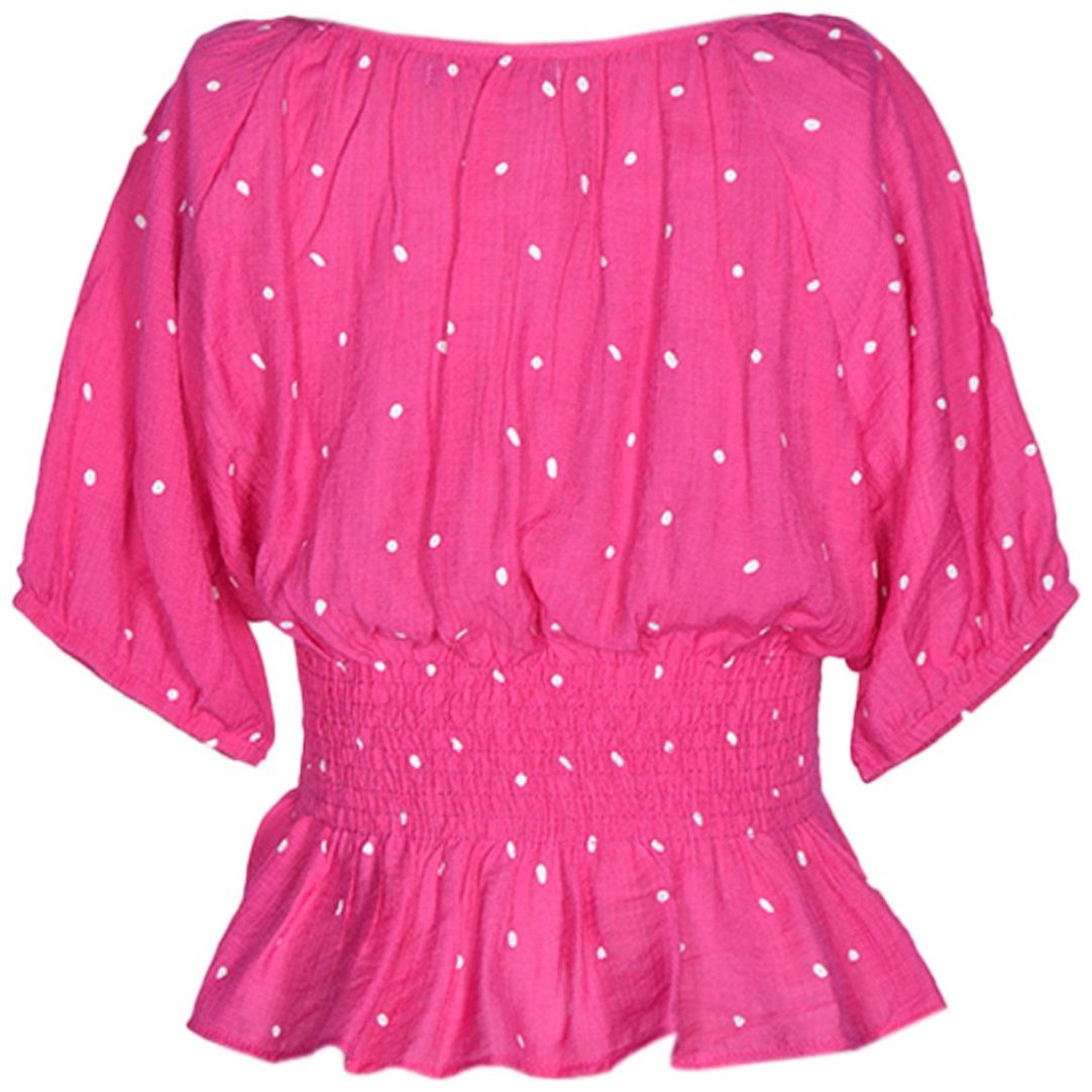 Blusa con Elástico en Cintura y Estampado de Lunares Philosophy para Mujer