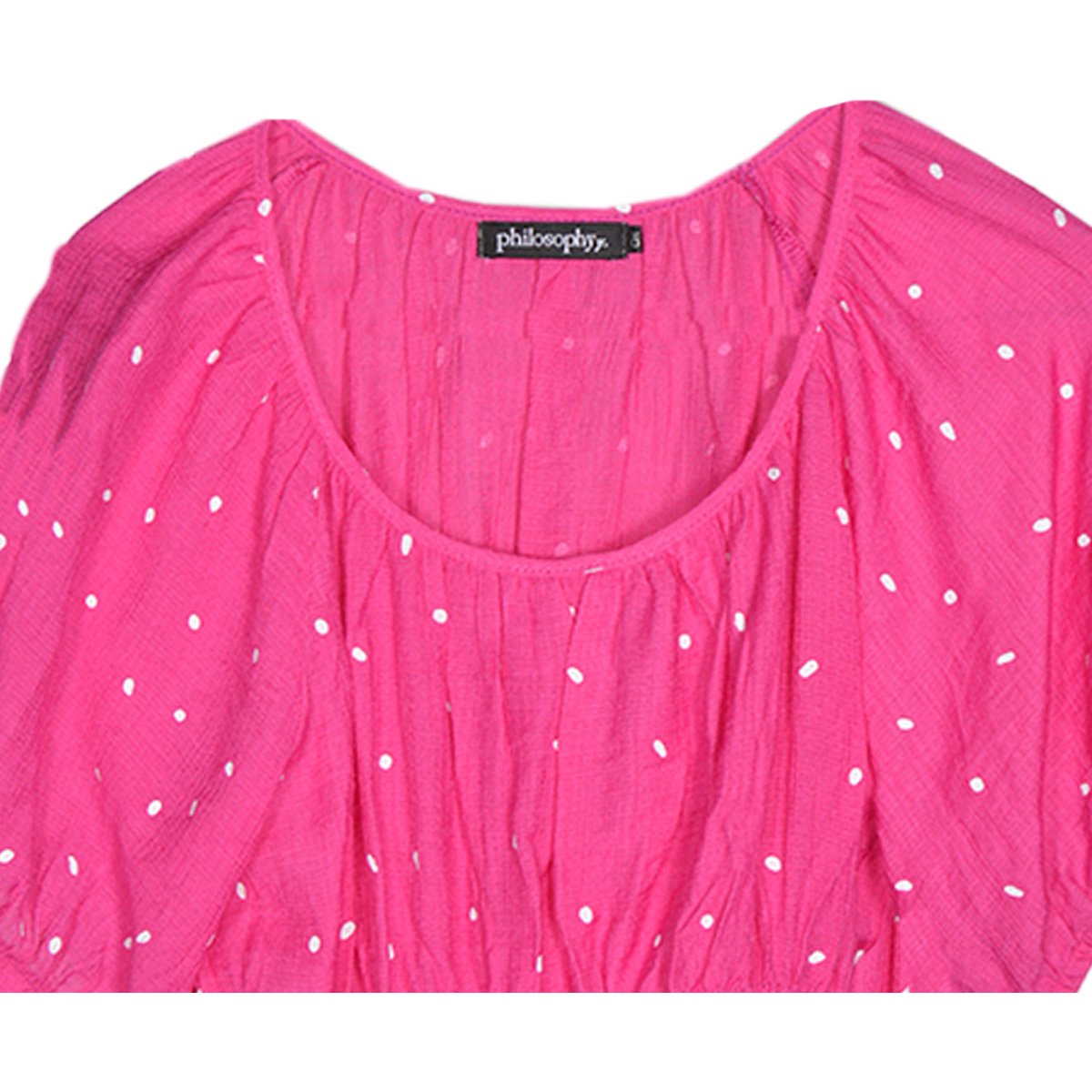 Blusa con Elástico en Cintura y Estampado de Lunares Philosophy para Mujer