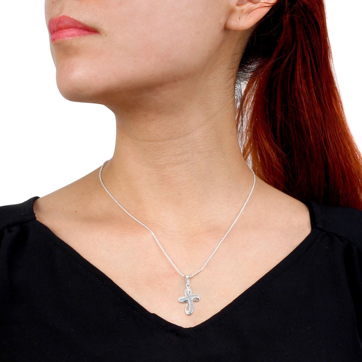 Cadena con Cruz Moño con Piedras Mosha