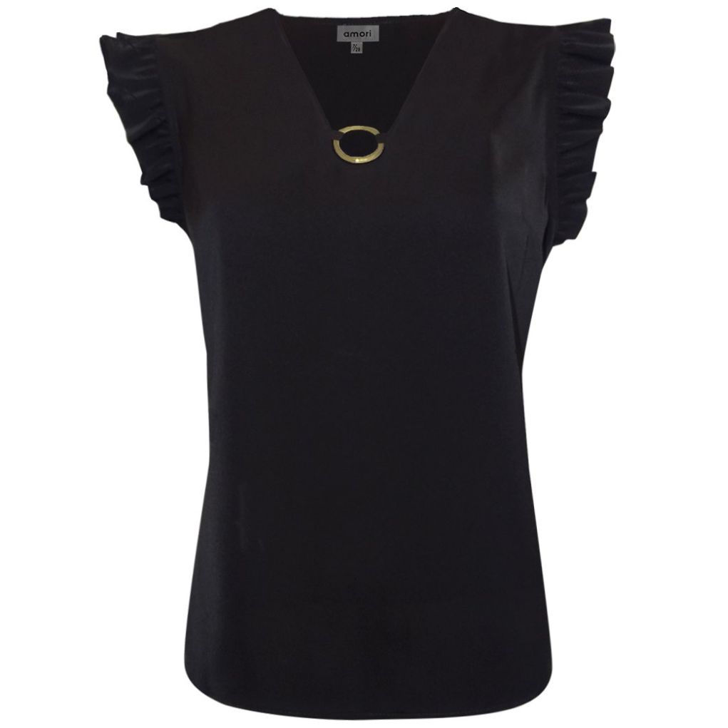 Blusa con Argolla Y Escarola Arlene Amori