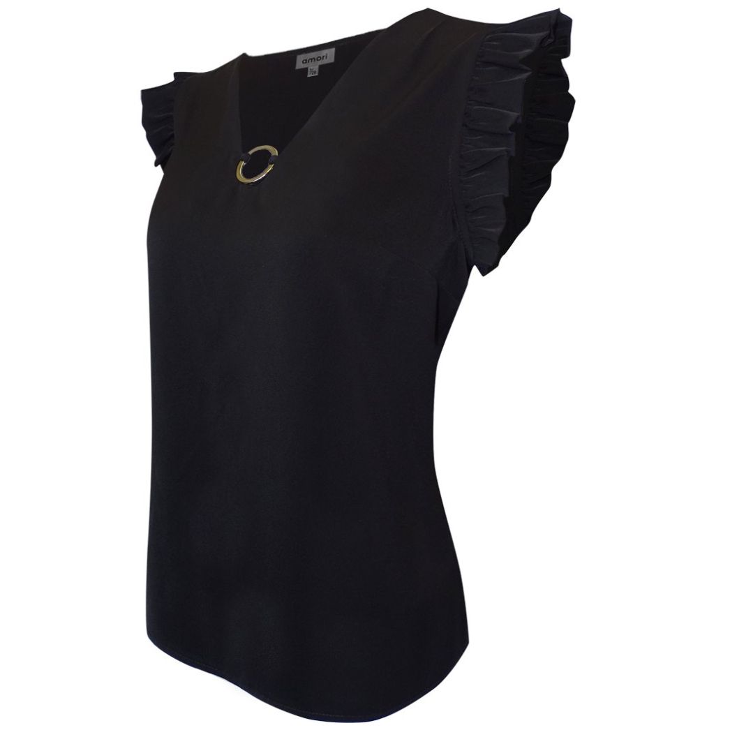 Blusa con Argolla Y Escarola Arlene Amori