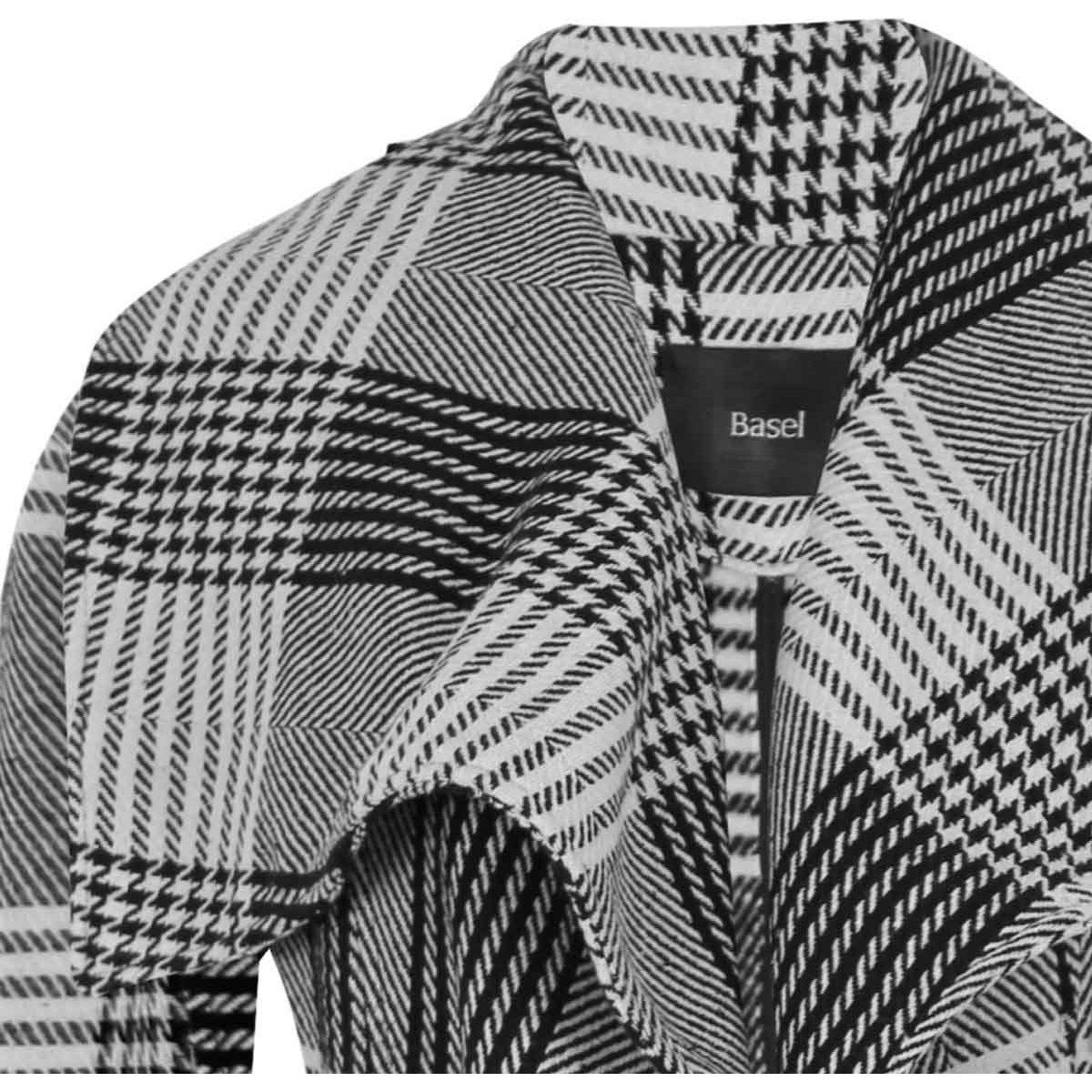 Abrigo Basel Cuello Solapa Diseño Estampado Príncipe de Gales