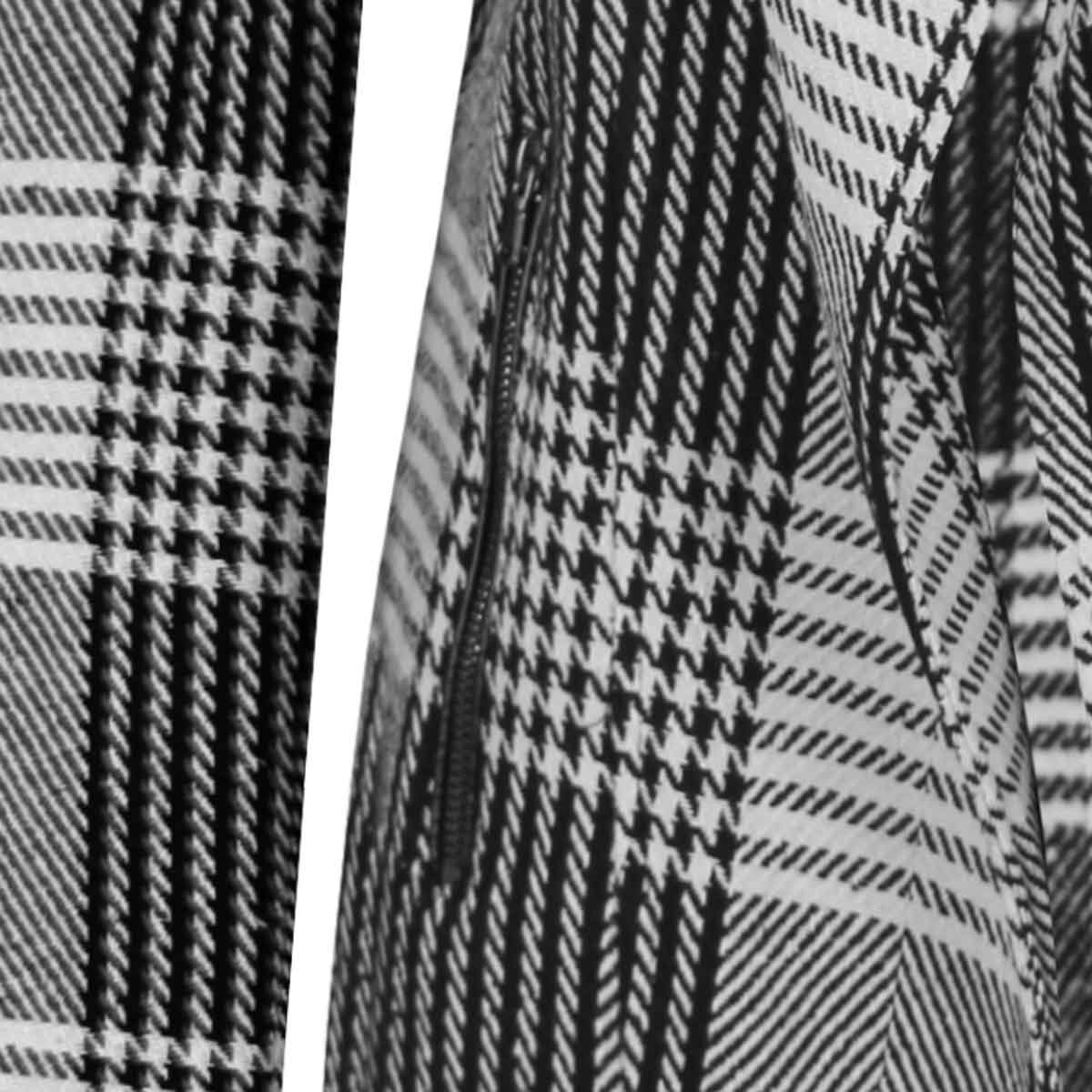 Abrigo Basel Cuello Solapa Diseño Estampado Príncipe de Gales