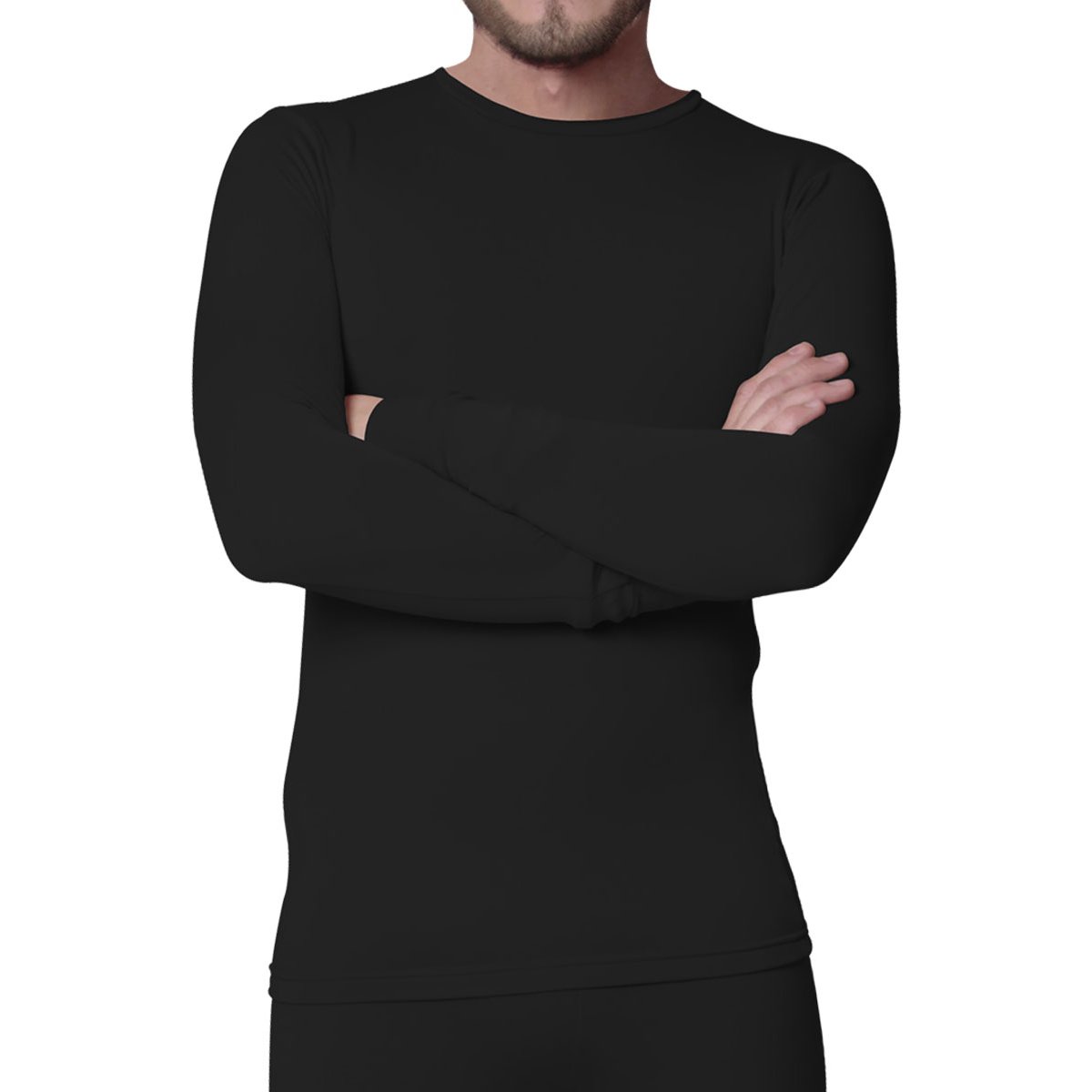 Camiseta Termica Oscar Hackman Cuello Redondo Doble Felpa Blanco para Hombre
