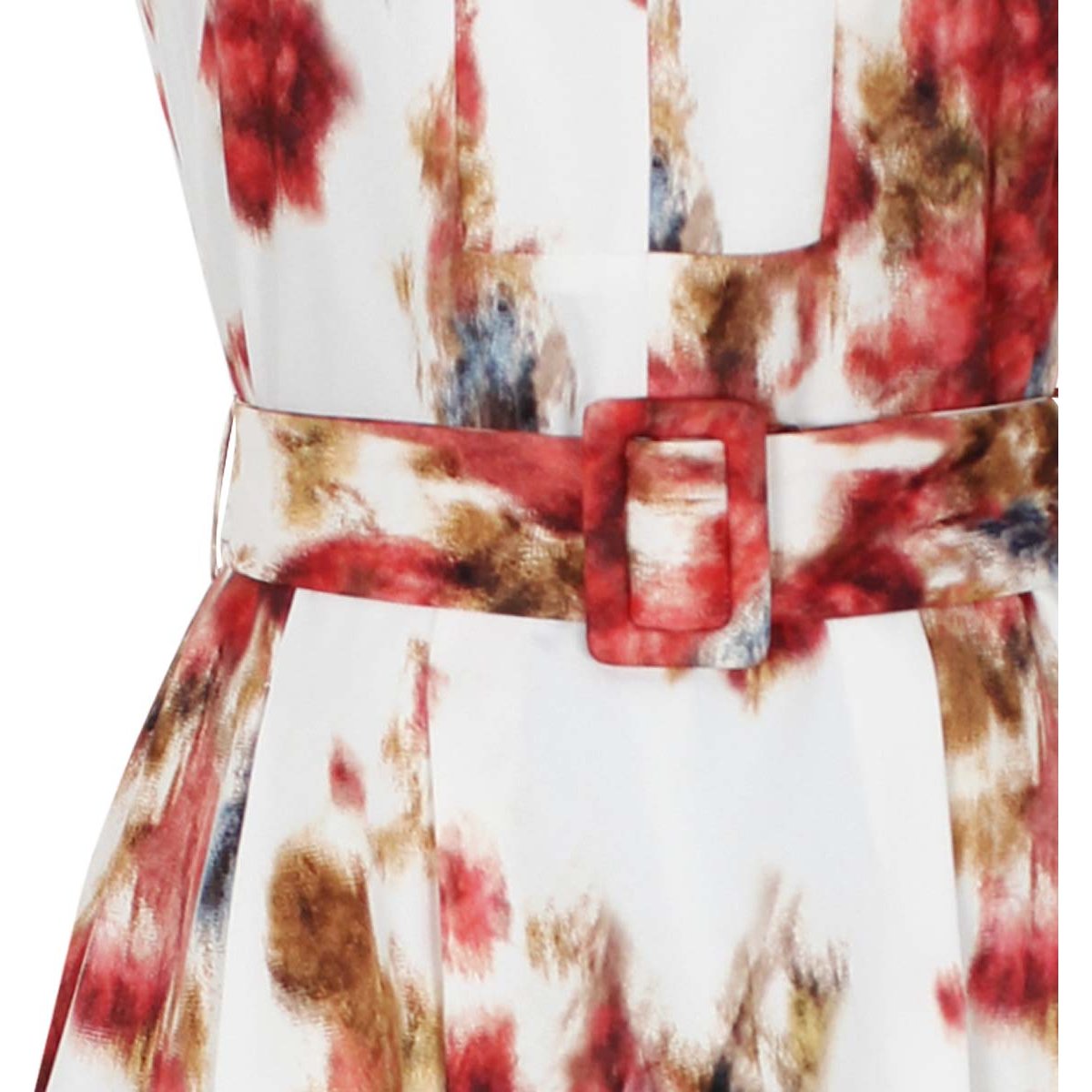 Vestido Basel con Mangas Cuello Mao Diseño Estampado Pinceladas Florales