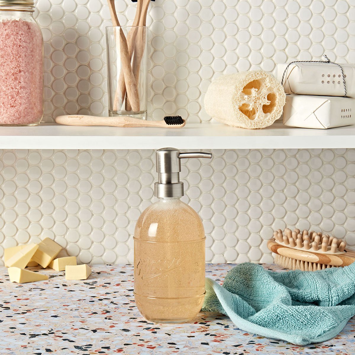 Dosificador Vidrio para Jabón 473Ml Mason Craft & More