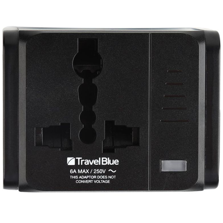 Adaptador Mundial de Viaje Negro Travel Blue
