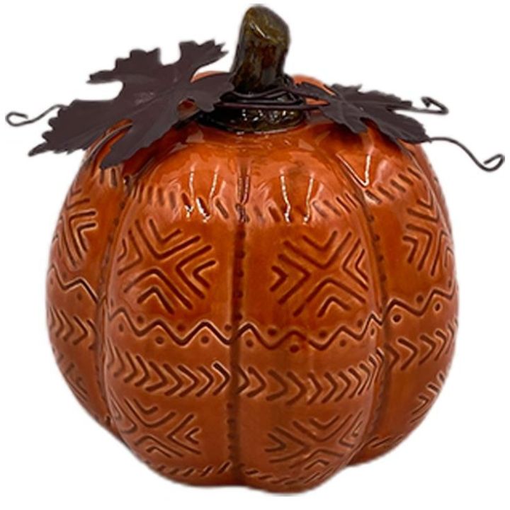 Calabaza Ceramica Grecas Yellow Fall M H23 Vintage Home