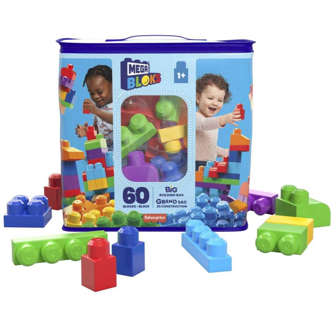 Mega Bloks Juguete Clásica Bolsa de Construcción 60 Piezas