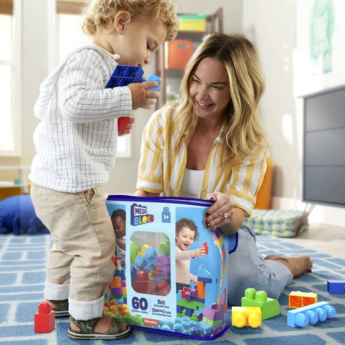 Mega Bloks Juguete Clásica Bolsa de Construcción 60 Piezas