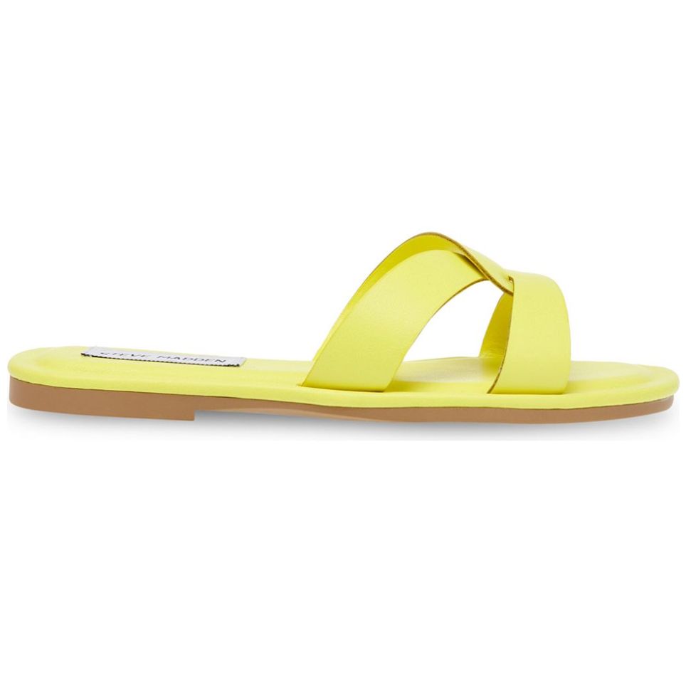 Sandalia Flat Tira Abrazada Amarilla Steve Madden