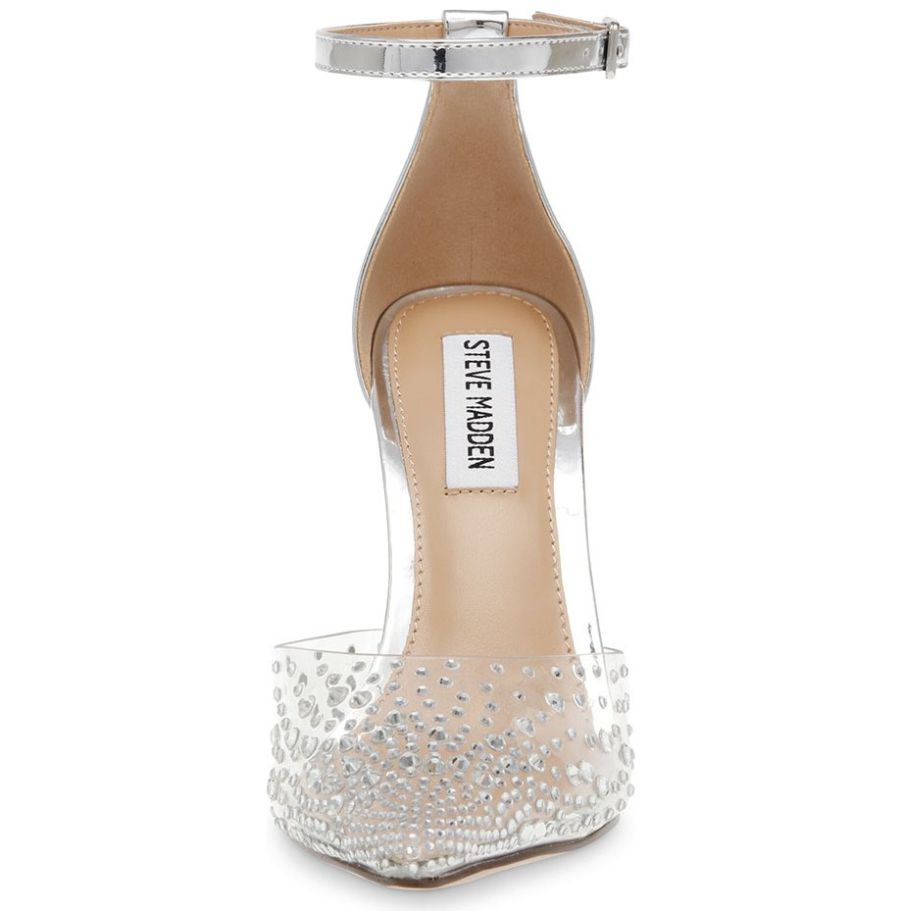 Zapatilla Puntal con Brillos Plata Steve Madden