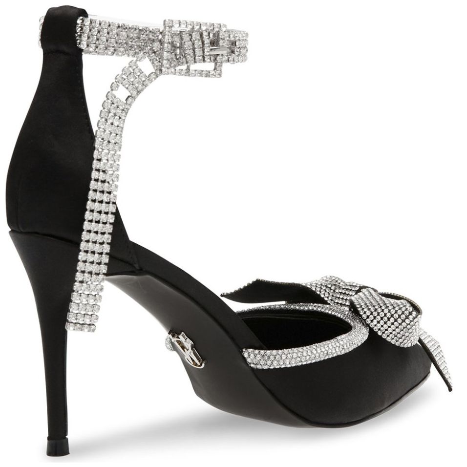 Zapatilla con Moño Y Brillos Negra Steve Madden