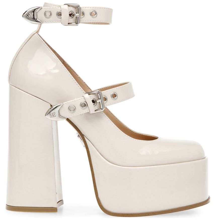 Zapatilla de Plataforma con Tira Ajustable Hueso Steve Madden
