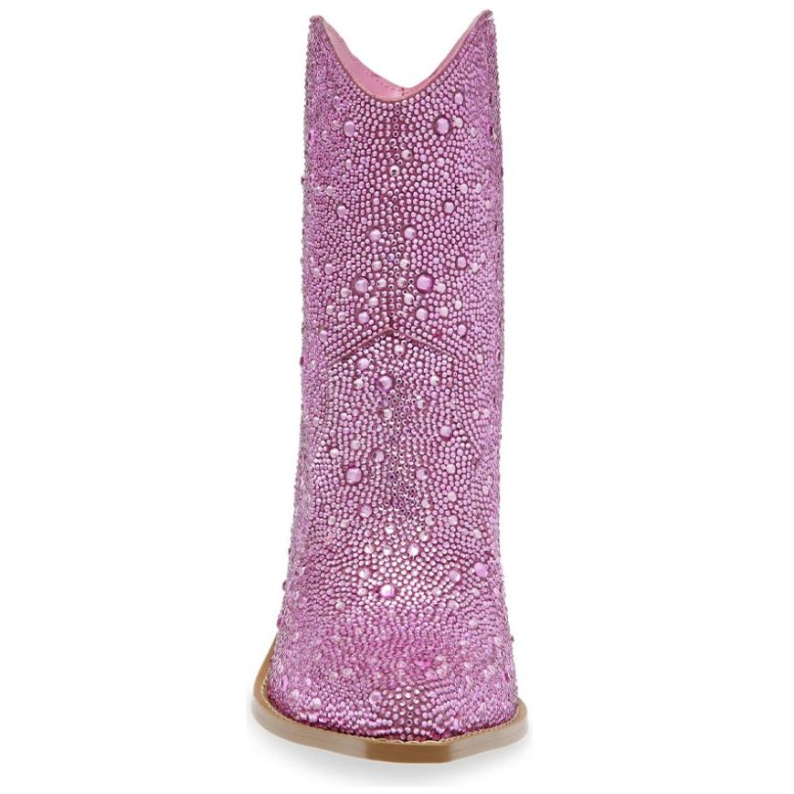 Botín Estilo Vaquero con Brillos Rosa Steve Madden