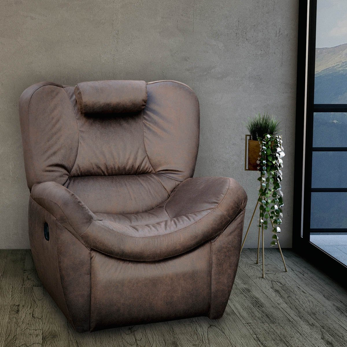 Reclinable Glider Giratorio Kyoto Brown Distinción