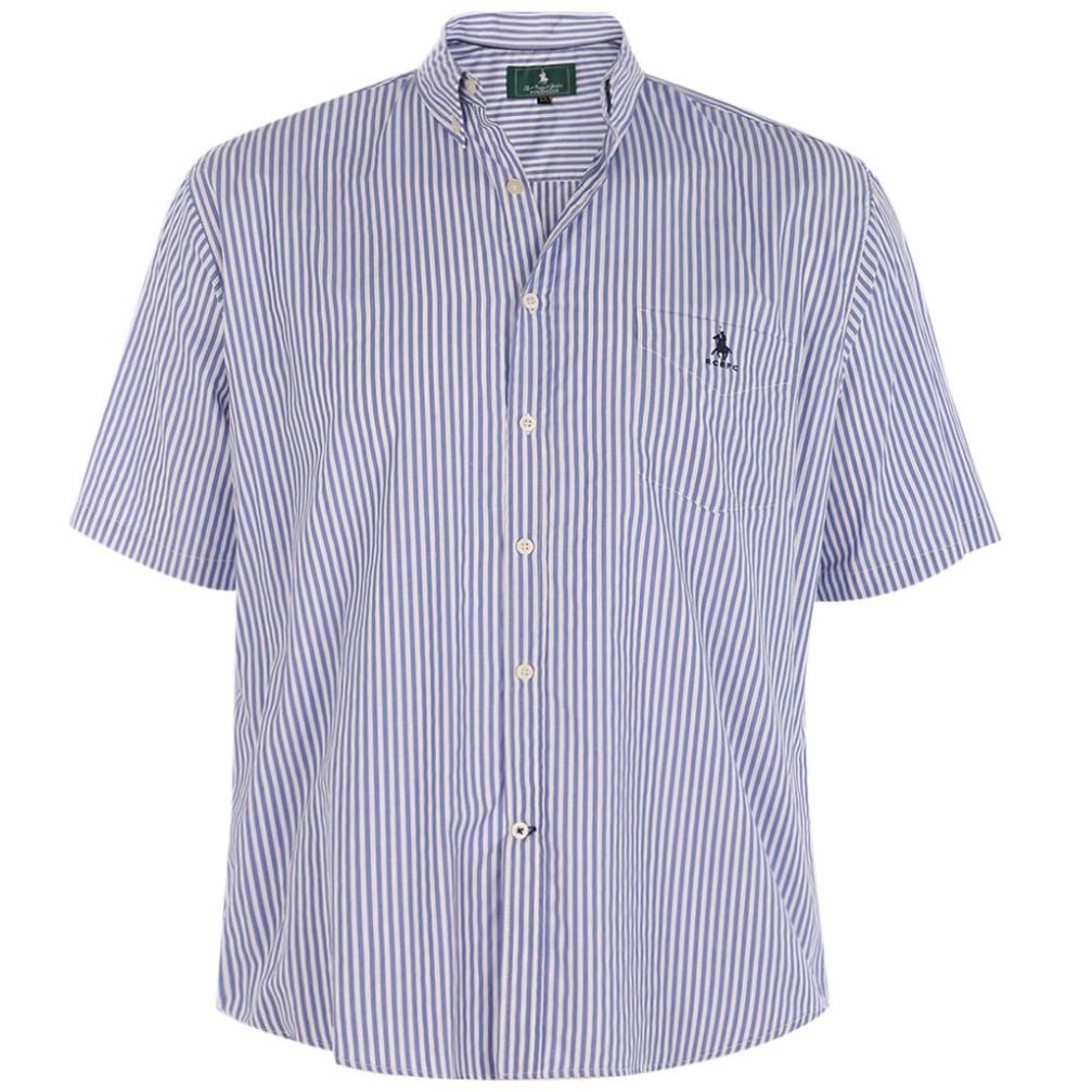 Camisa Polo Club Manga Corta Rayas Azul para Hombre