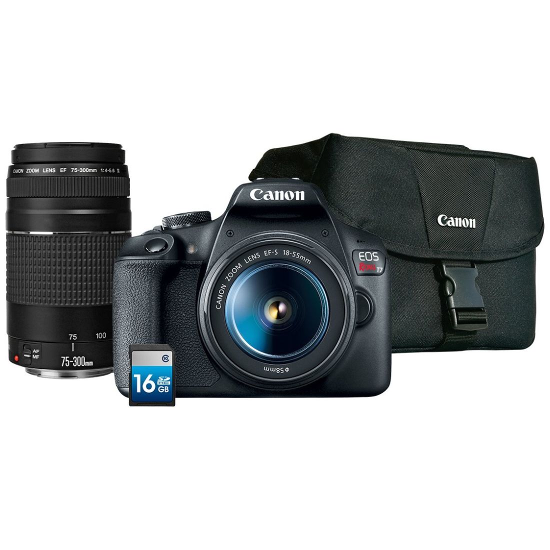 Cámara Canon T7 Ef-S18–55Mm+ Ef75-300Mm+ Sd 16Gb