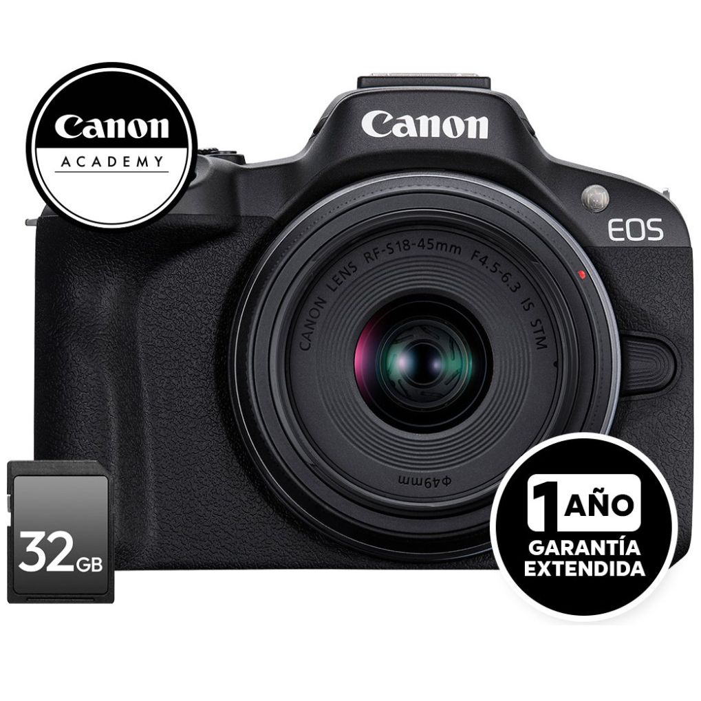 Cámara Canon R50 18-45+ Sd 32Gb+ Oav+ Garantía