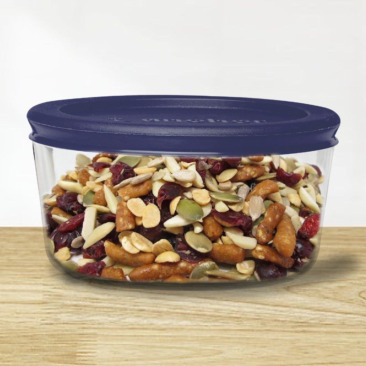 Refractario Vidrio Redondo con Tapa Azul 240 Ml Anchor Hocking