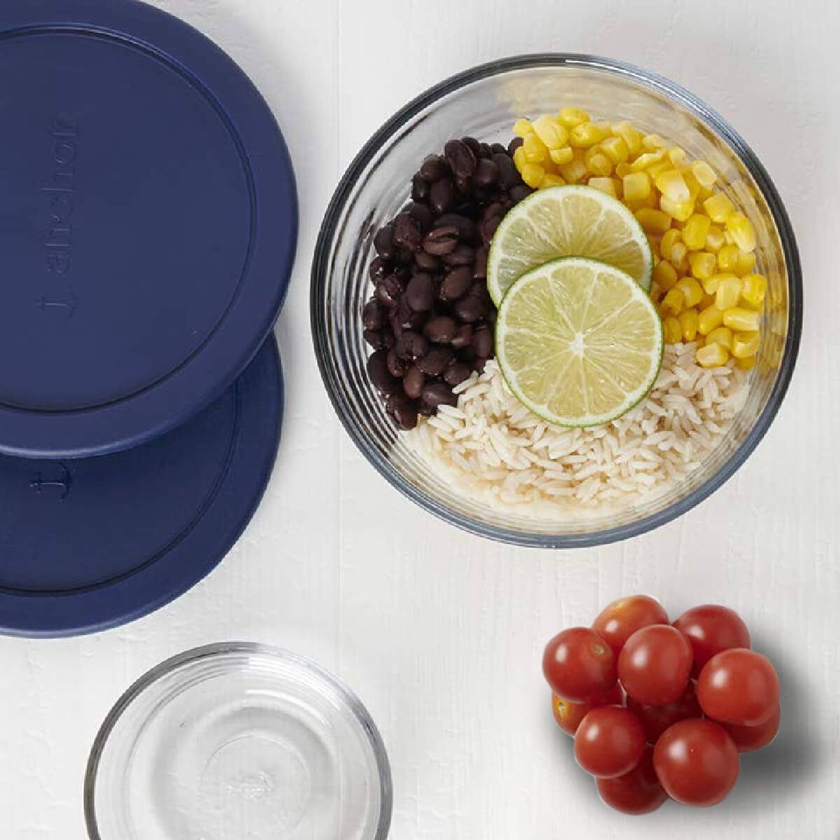 Refractario Vidrio Redondo con Tapa Azul 1.6 Lt Anchor Hocking