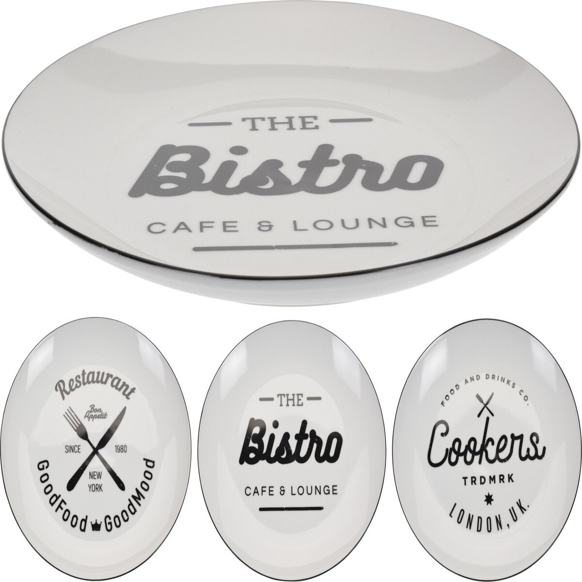 Plato Porcelana Surtido Bistro en Negro Siaki