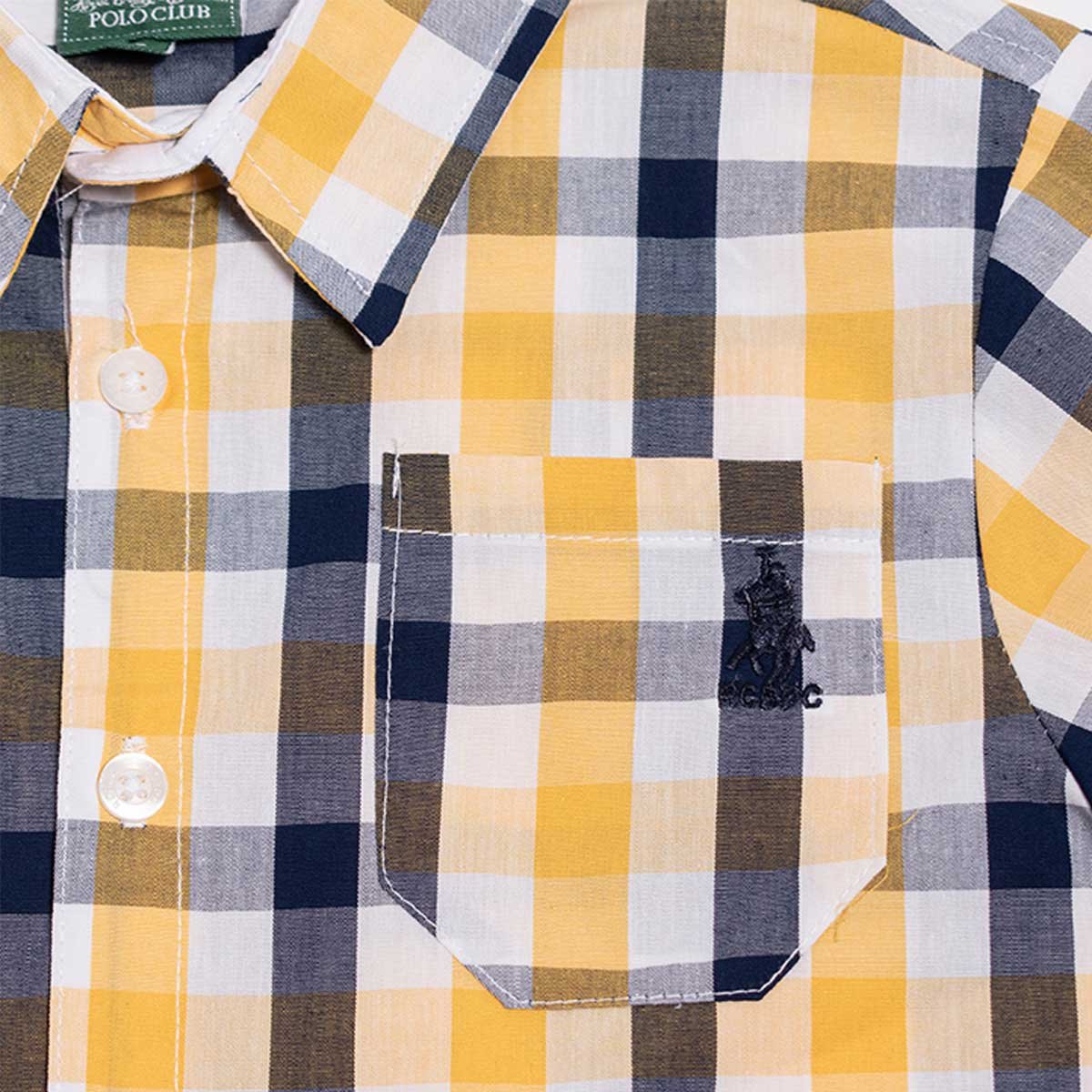 Camisa para Niño Manga Larga Amarillo Cuadros Royal Polo Club