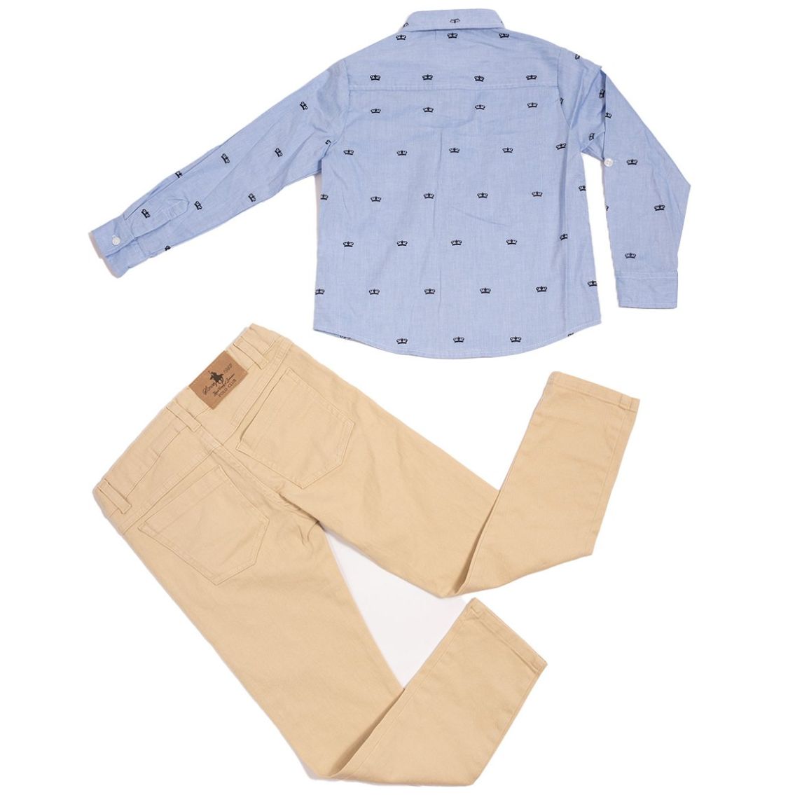 Conjunto para Niño 2 Piezas Camisa Manga Larga Pantalón Gabardina Royal Polo Club
