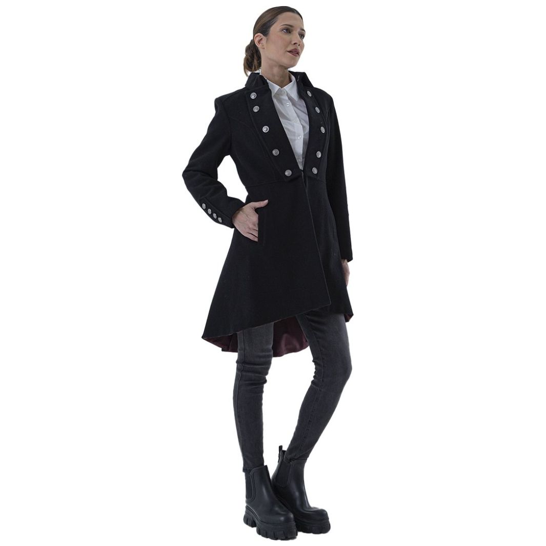 Abrigo Besado Militar Corte en Cintura Shyla