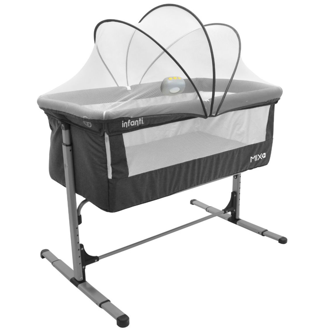 Cuna Colecho Mecedora Mix+ Gris Lifestyle By Infanti
