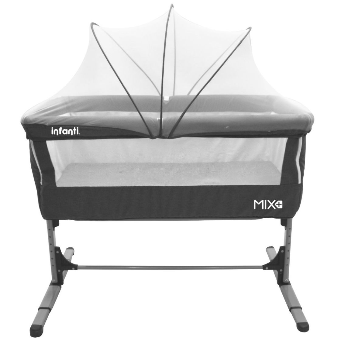 Cuna Colecho Mecedora Mix+ Gris Lifestyle By Infanti