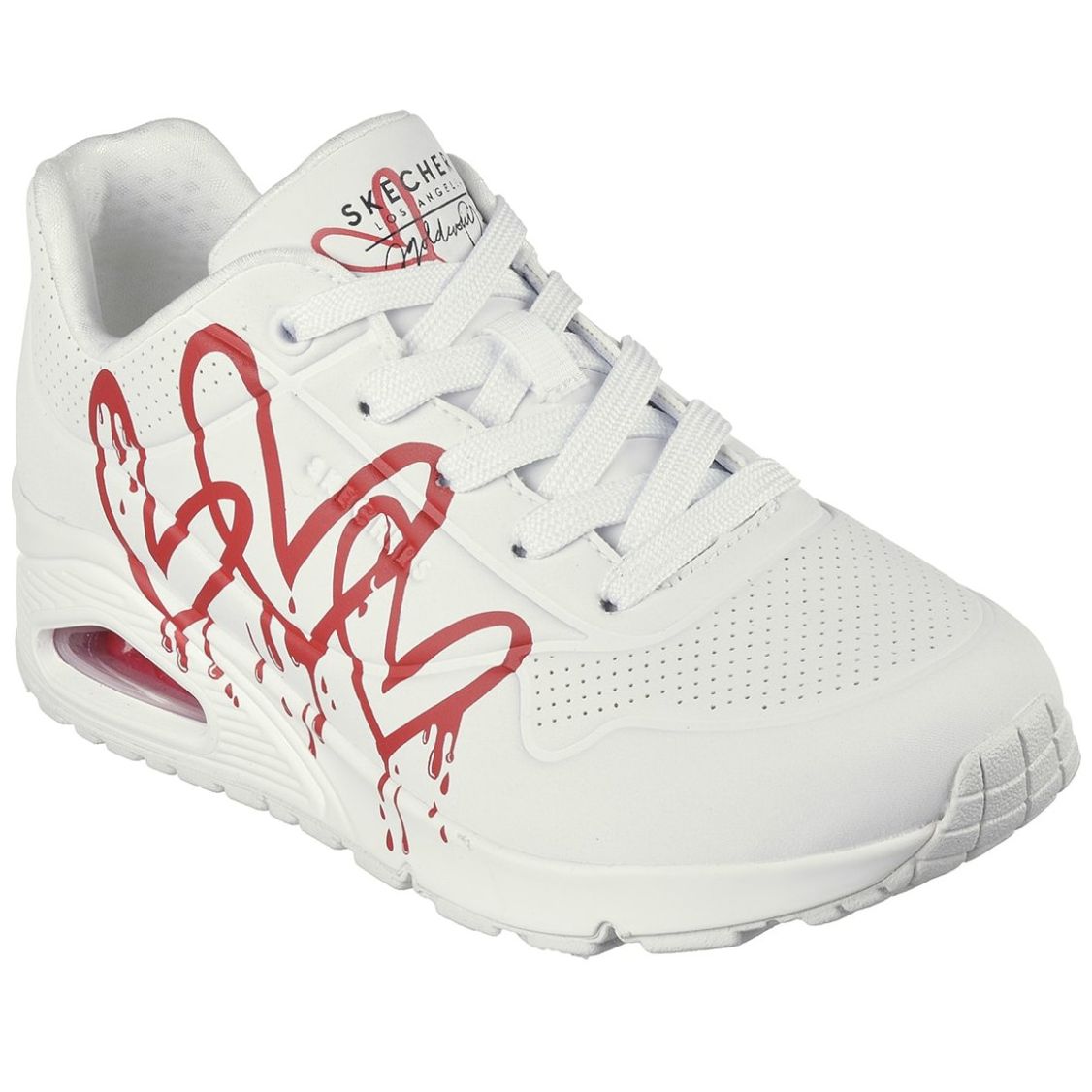 Tenis Diseño de Corazones Blanco Skechers