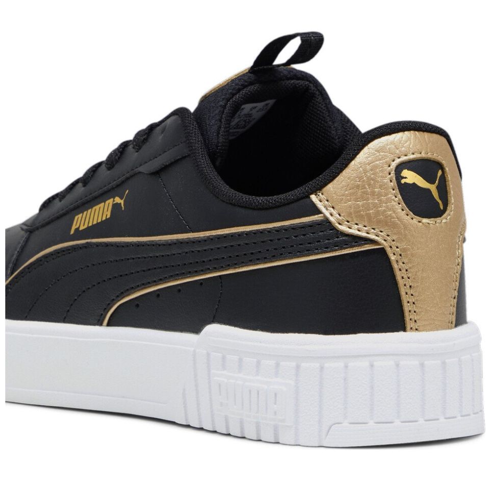 Tenis Casual Suela Ancha Negro con Oro Puma