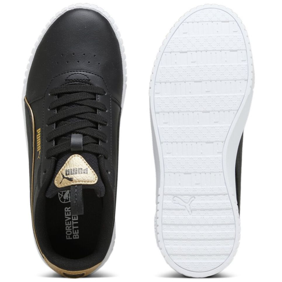 Tenis Casual Suela Ancha Negro con Oro Puma