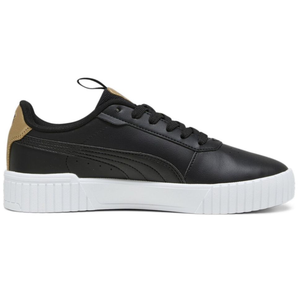 Tenis Casual Suela Ancha Negro con Oro Puma