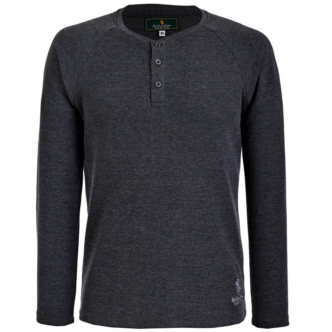 Playera Polo Club Manga Larga Cuello Henley para Hombre